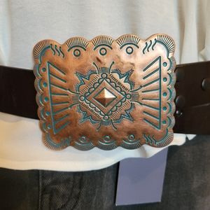 Brown Leather and Conch Belt
